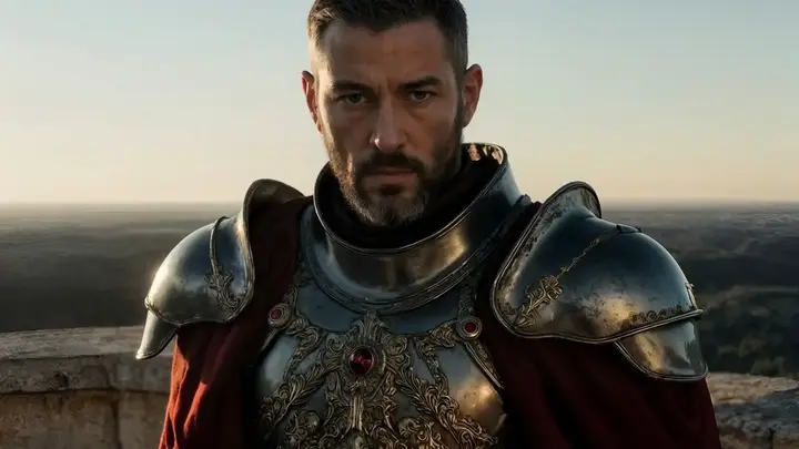 The Awakened Knight, a spiritual warrior cloaked in clarity
